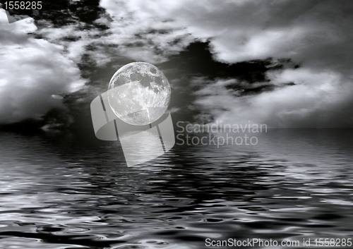 Image of Full moon image with water