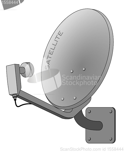 Image of Satellite dish illustration isolated on white