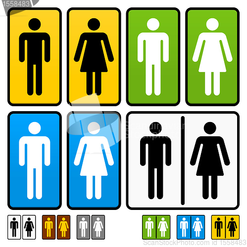 Image of Male and Female Restrooms Vector Sign