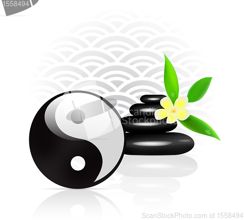 Image of Feng Shui background with Yin Yang symbol