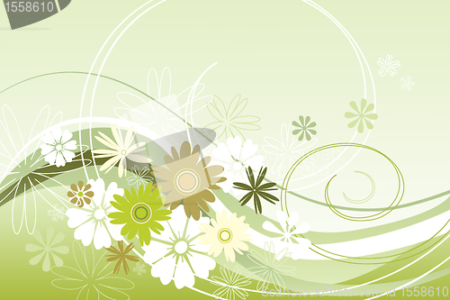 Image of Floral theme in green