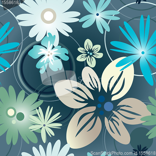 Image of Floral pattern in blue