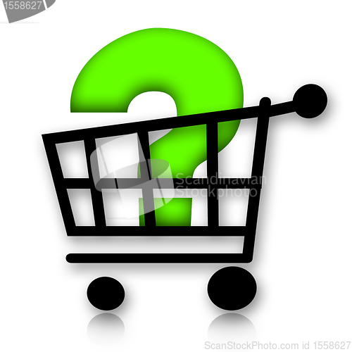 Image of Shopping cart with question mark 