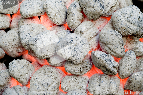 Image of flaming barbecue charcoal