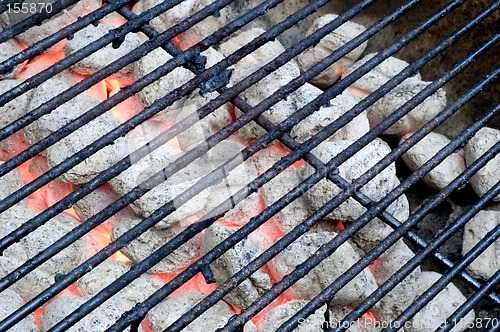 Image of flaming barbecue charcoal