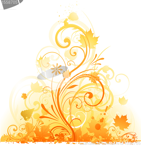 Image of Decorative swirling autumn design