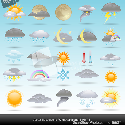 Image of Vector weather icons collection