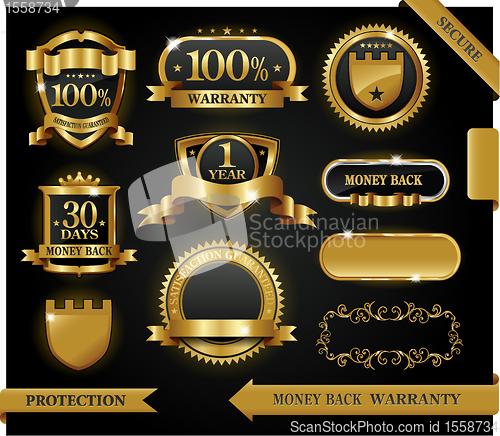 Image of Vector 100% satisfaction guaranteed label and protection sign