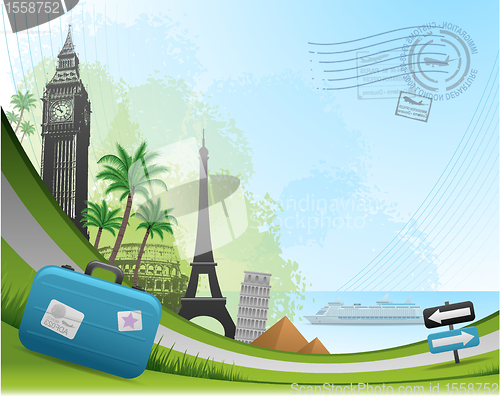 Image of Postal card travel background