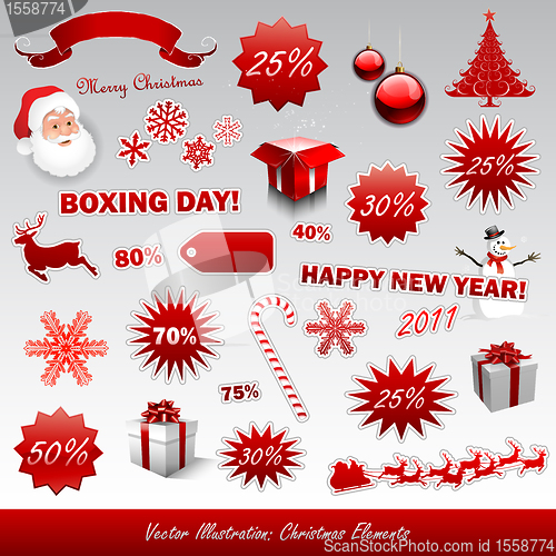 Image of Christmas boxing day icons collection