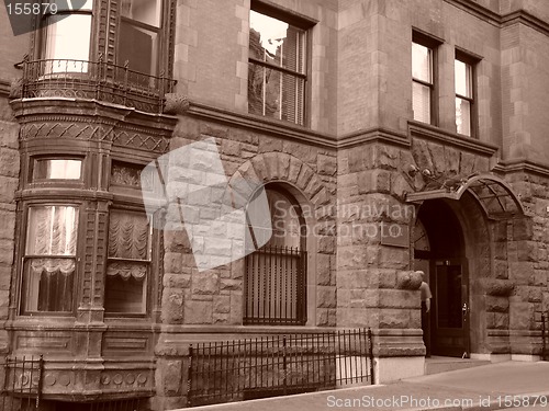 Image of Beacon Street Architecture Boston Sepia