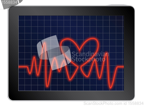 Image of cardiogram with heart