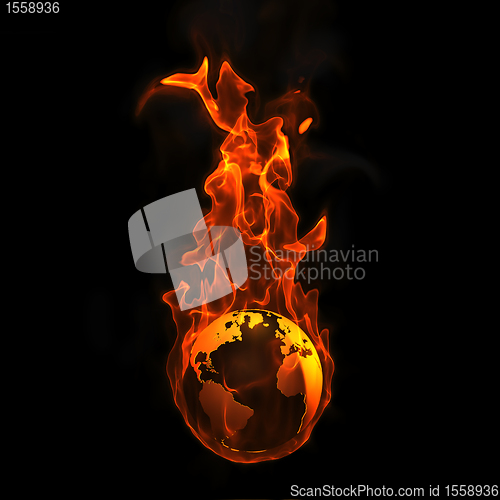 Image of Earth on fire
