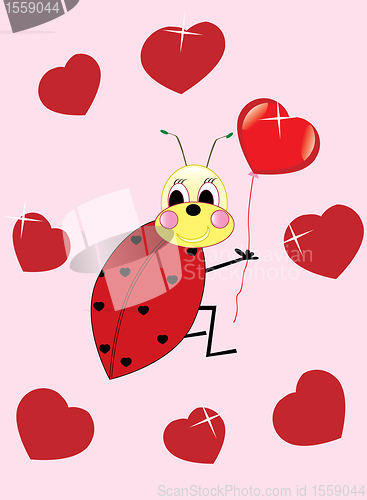 Image of ladybird with heart