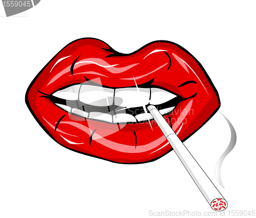Image of cigarette in mouth