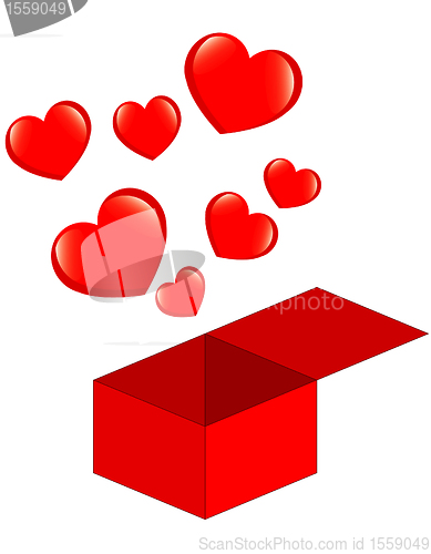 Image of hearts from box