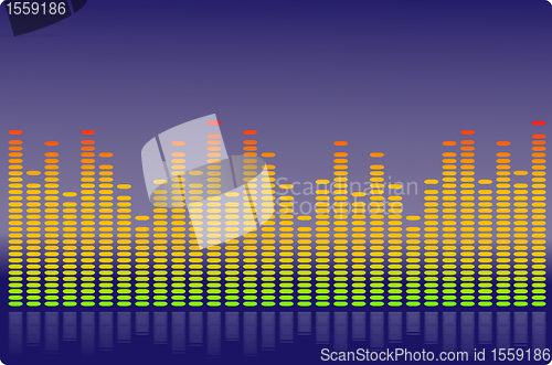 Image of equalizer on blue background