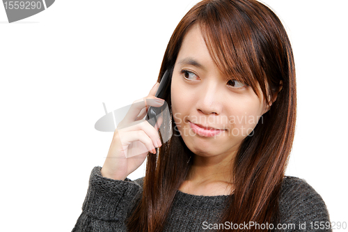 Image of asian woman using cellphone