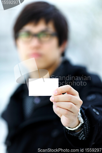 Image of showing blank business card