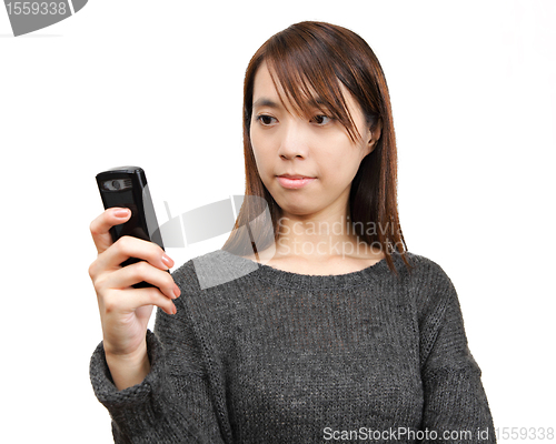 Image of girl read sms on phone