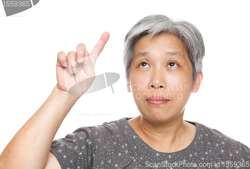 Image of Woman pointing up