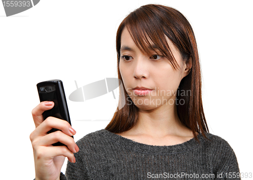 Image of girl read sms on phone