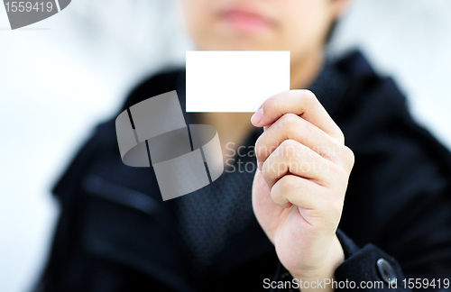 Image of showing blank business card