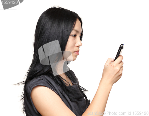 Image of girl read sms on phone