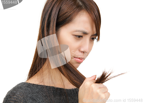 Image of woman have hair problem
