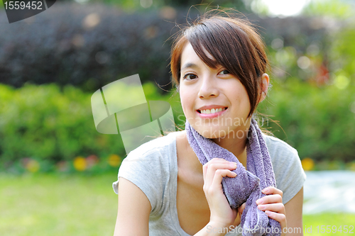 Image of beautiful sporty asian girl