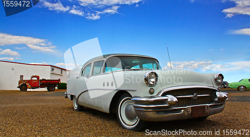 Image of Classic car full of retro chrome