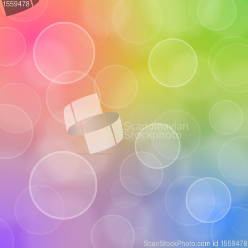 Image of Blured circles of bokeh on colorful background