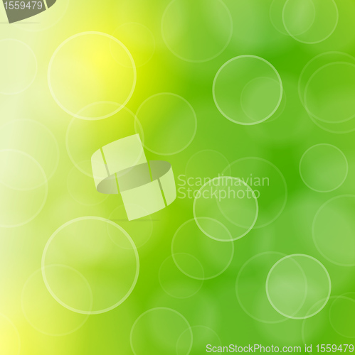 Image of Blurred green circles and bokeh