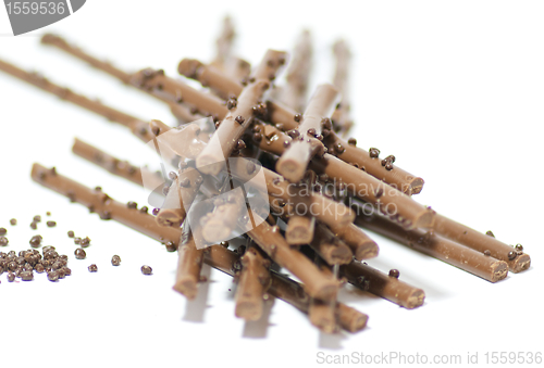 Image of Chocolate sticks with chocolate granules