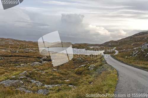 Image of single track road on scottish isle