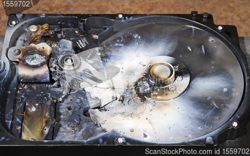 Image of destroyed hard drive