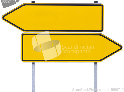 Image of german direction signs with clipping path