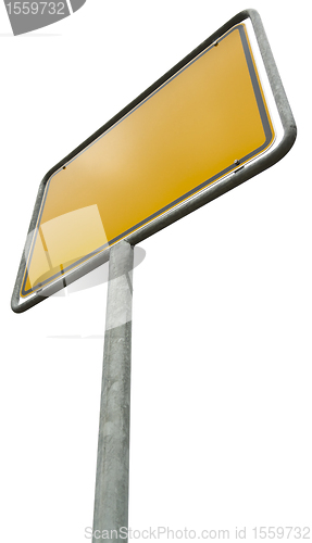 Image of German placement sign isolated with clipping path