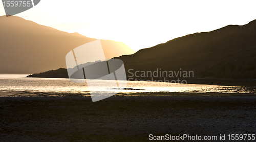 Image of sunset over scottish mountains