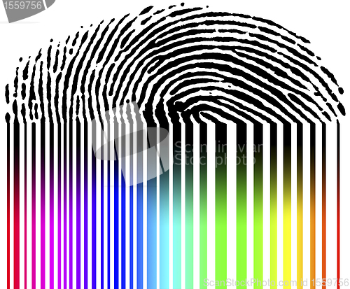 Image of fingerprint and barcode