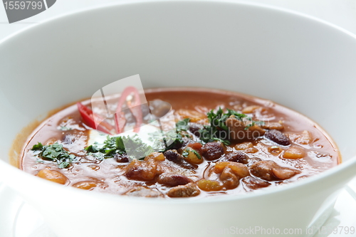 Image of Soup in the white dish