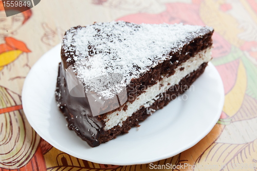 Image of Sweet desert on wood background