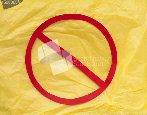 Image of Yellow paper and prohibition sign