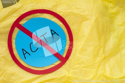 Image of ACTA conception text on yellow paper