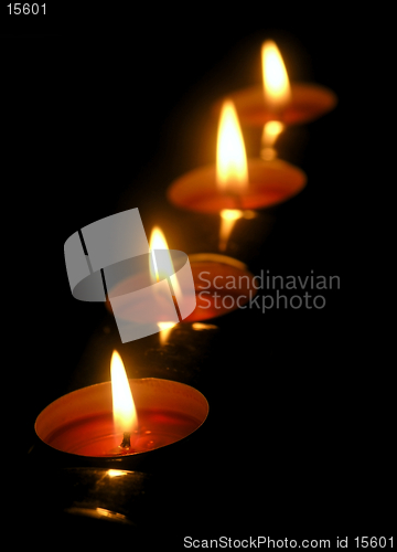 Image of candles on a row