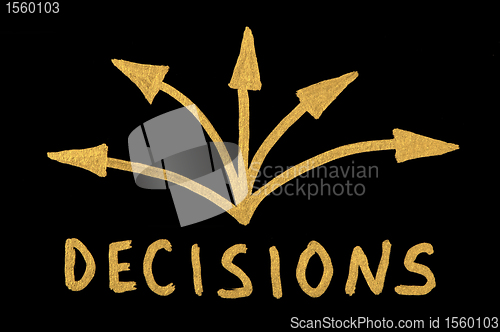Image of Word Decision and arrows