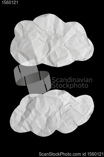 Image of A piece of crumpled paper.Shaped clouds