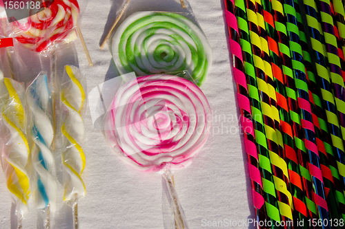 Image of Colorful candy sold in street fair market sweets 