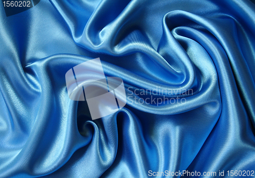 Image of Smooth elegant dark blue silk can use as background Smooth elega