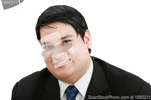 Image of Close-up portrait of a handsome young business man on withe background